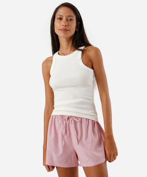 Kit de 2 shorts de pijama feminino floral e listra colorido