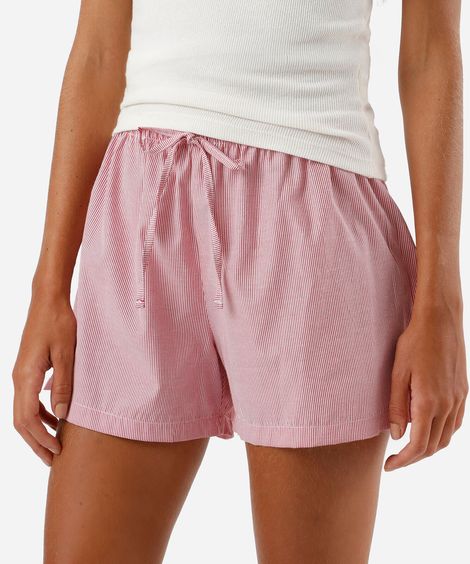 Kit de 2 shorts de pijama feminino floral e listra colorido