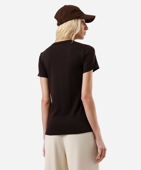 camiseta feminina de algodão peruano marrom