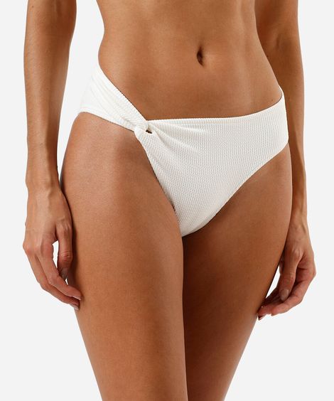 biquíni calcinha hot pant feminino texturizado off white