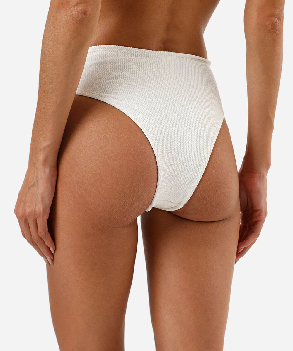 biquíni calcinha hot pant feminino texturizado off white