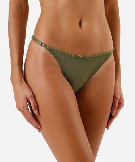 kit de 3 calcinhas string feminina com renda colorido