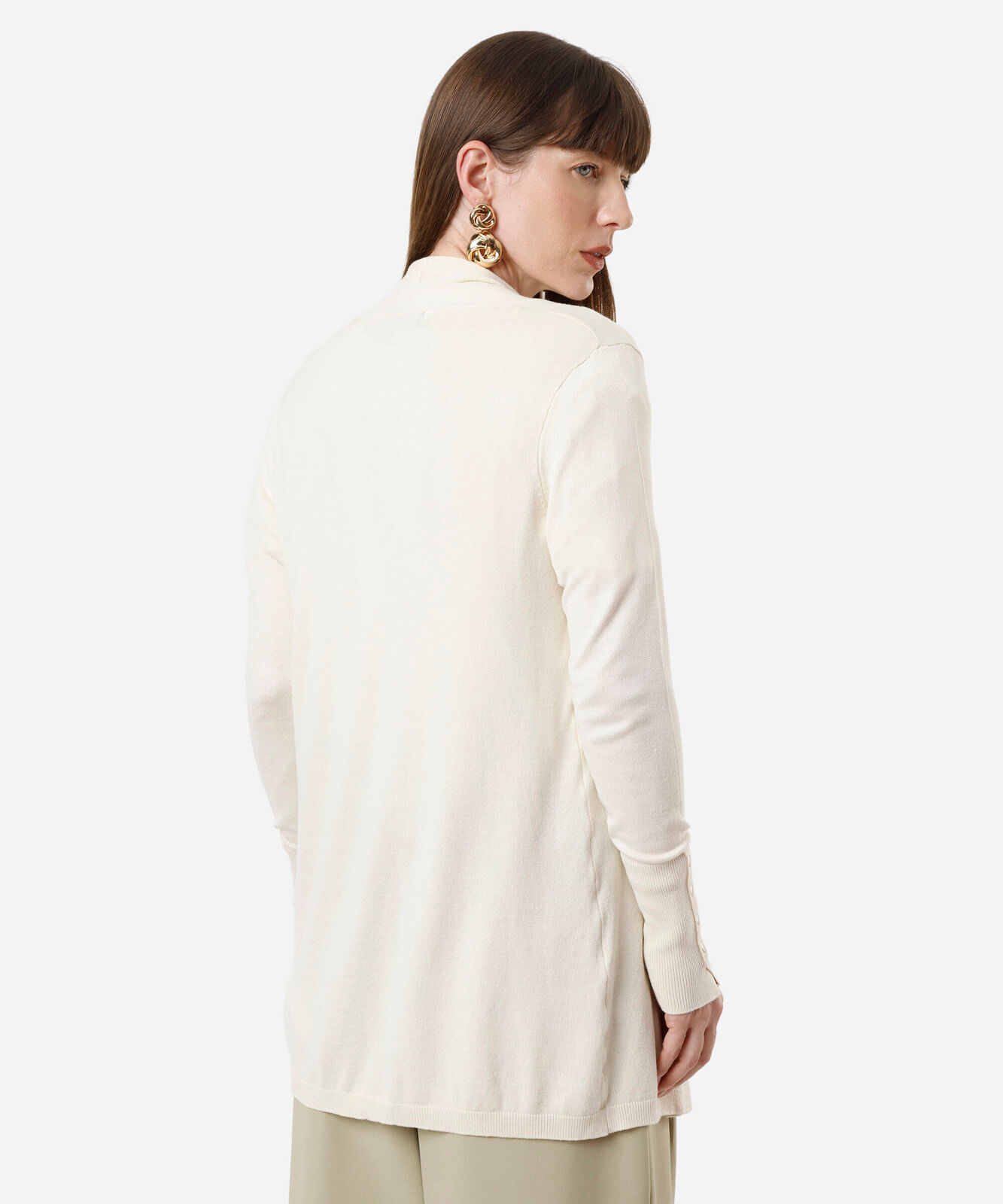 cardigan feminino de tricot bege