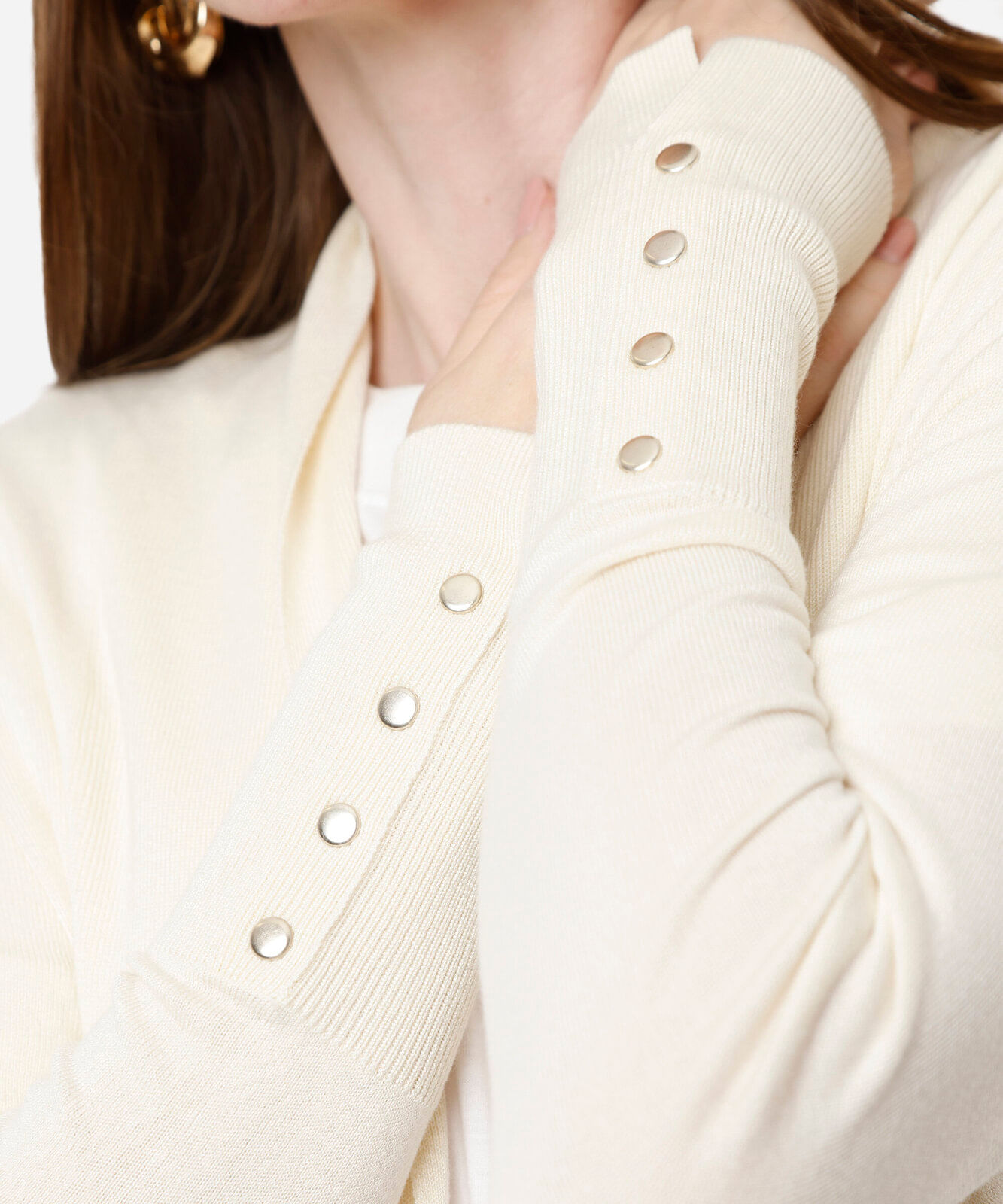 cardigan feminino de tricot bege