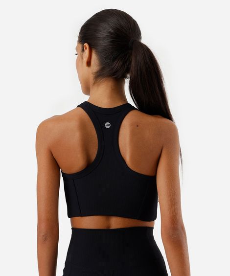 top cropped feminino canelado preto