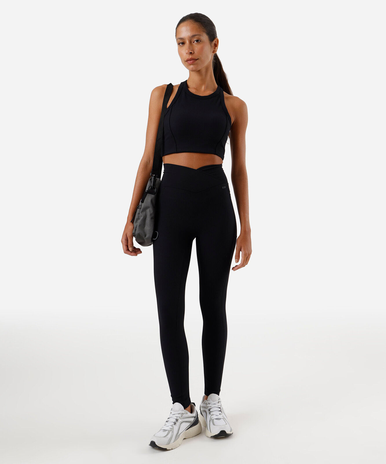 top cropped feminino canelado preto