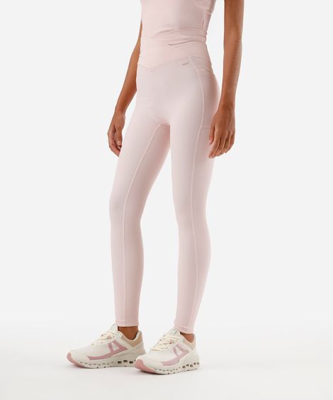 calça legging feminina esportiva ace canelada rosa