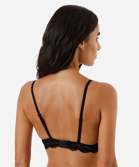 sutiã triângulo com bojo renda preto