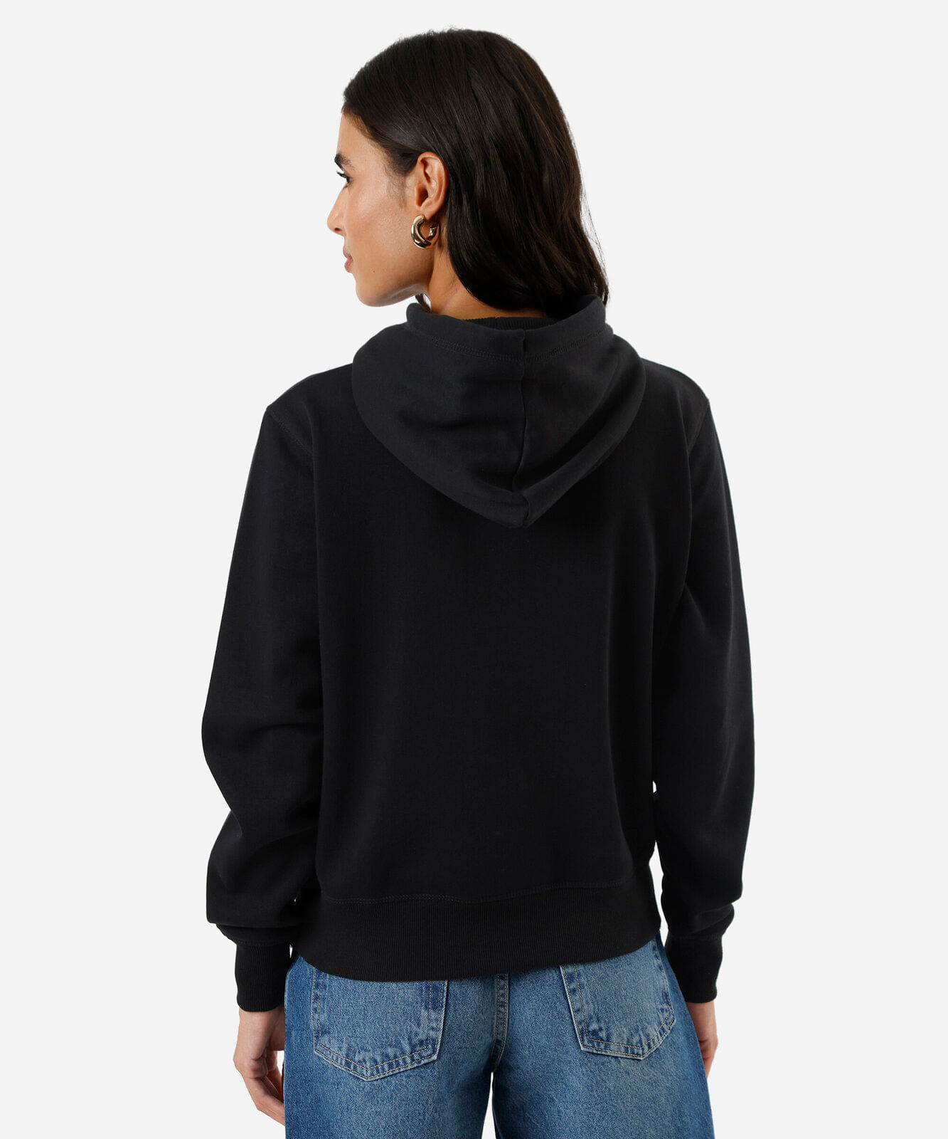 blusão feminino de moletom com capuz mickey preta