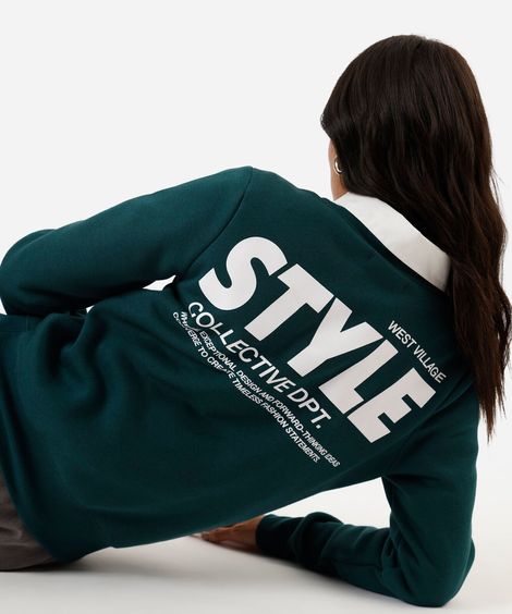 blusa feminina de moletom west verde