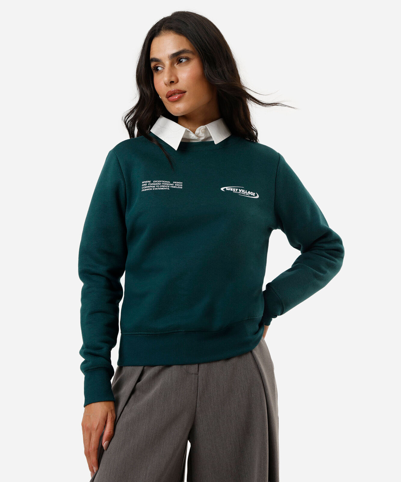 blusa feminina de moletom west verde