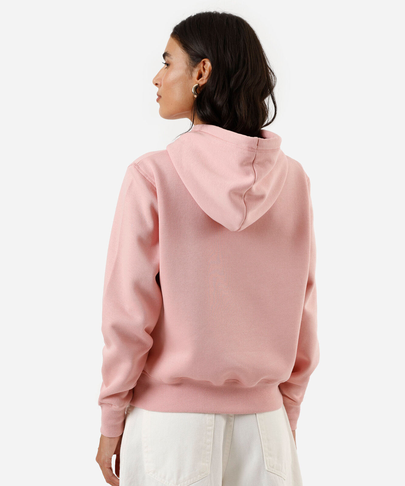 blusão feminino de moletom com capuz bordado hello kitty rosa