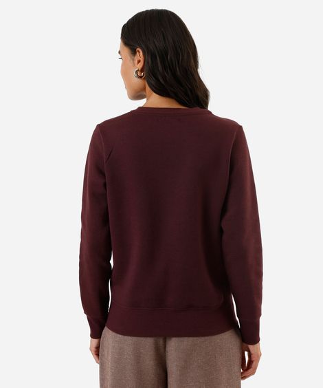 blusão feminino de moletom new york vinho