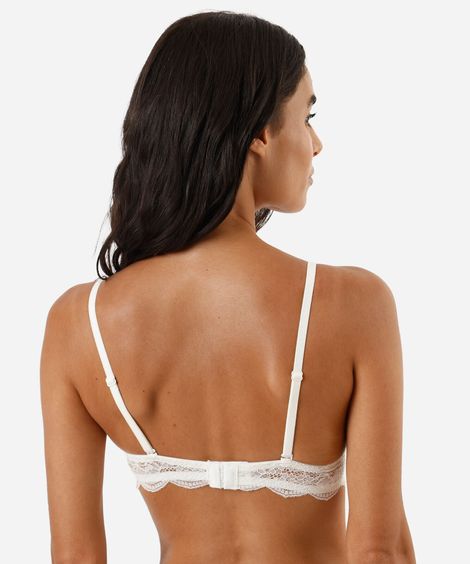 sutiã triângulo com bojo renda off white