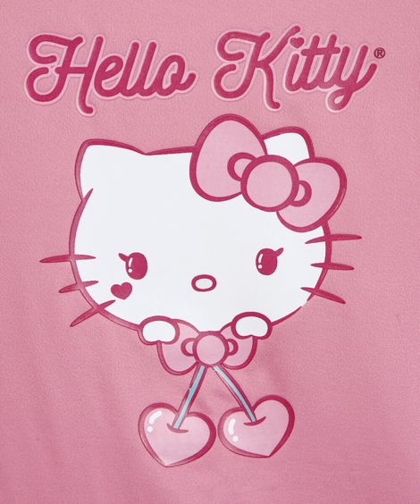 camiseta infantil uv hello kitty rosa