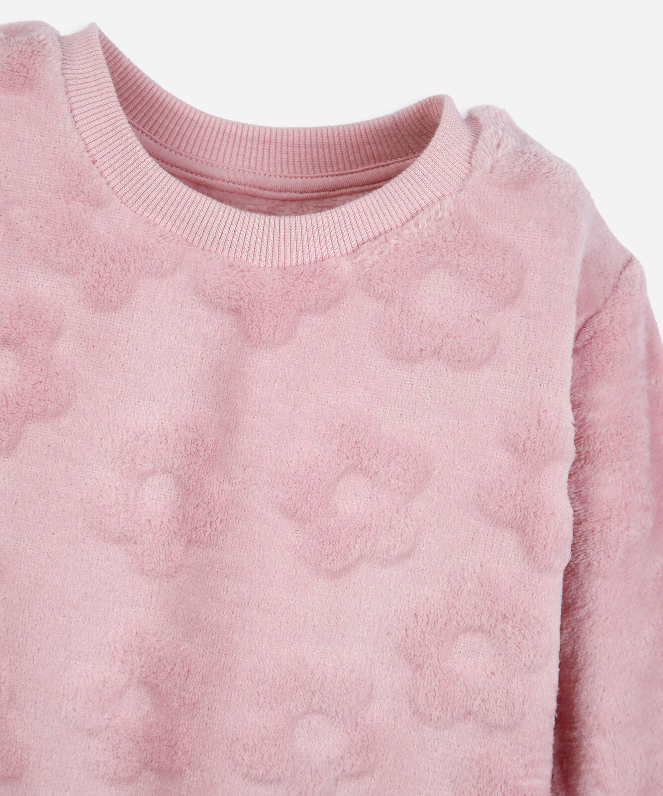 blusão infantil textura flor rosa