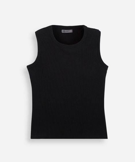 regata juvenil de algodão com bojo preta