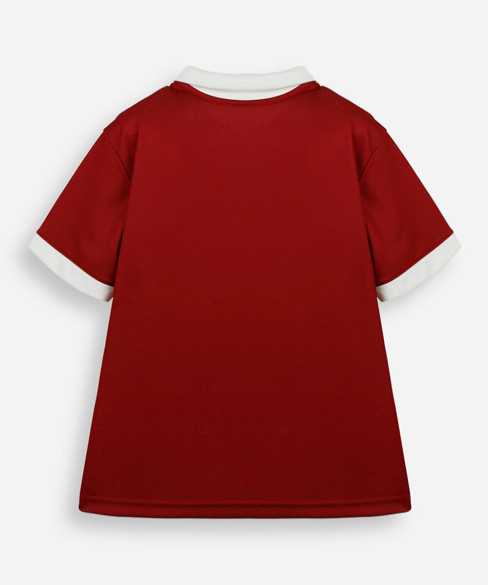 camiseta infantil esportiva manchester athletics vermelha