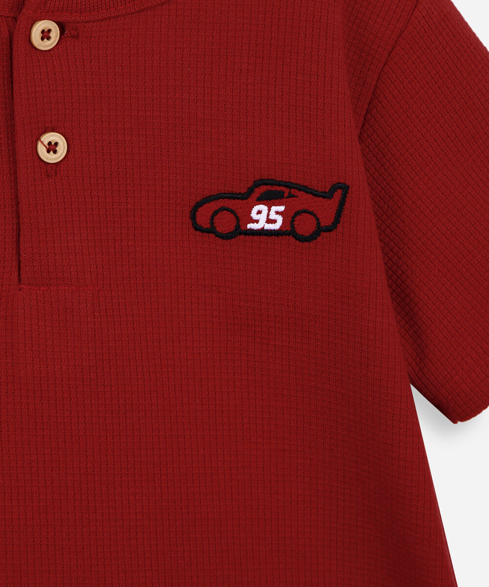 camiseta infantil carros vermelha