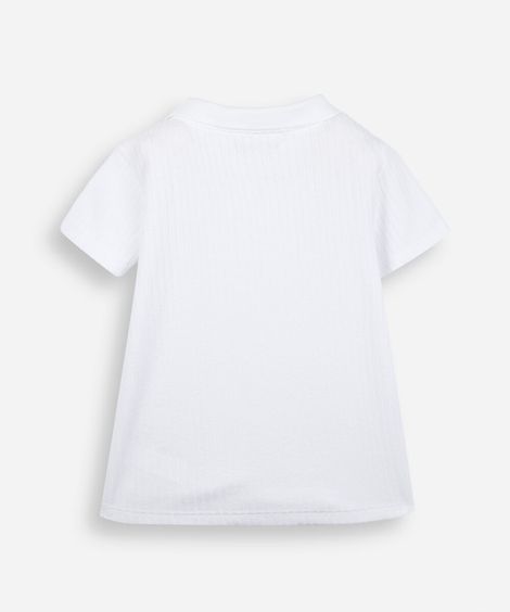 camiseta infantil polo tricot off white