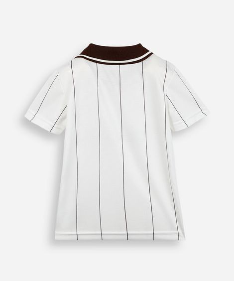 camiseta infantil esportiva listrada off white
