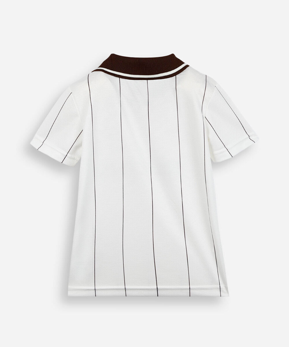 camiseta infantil esportiva listrada off white