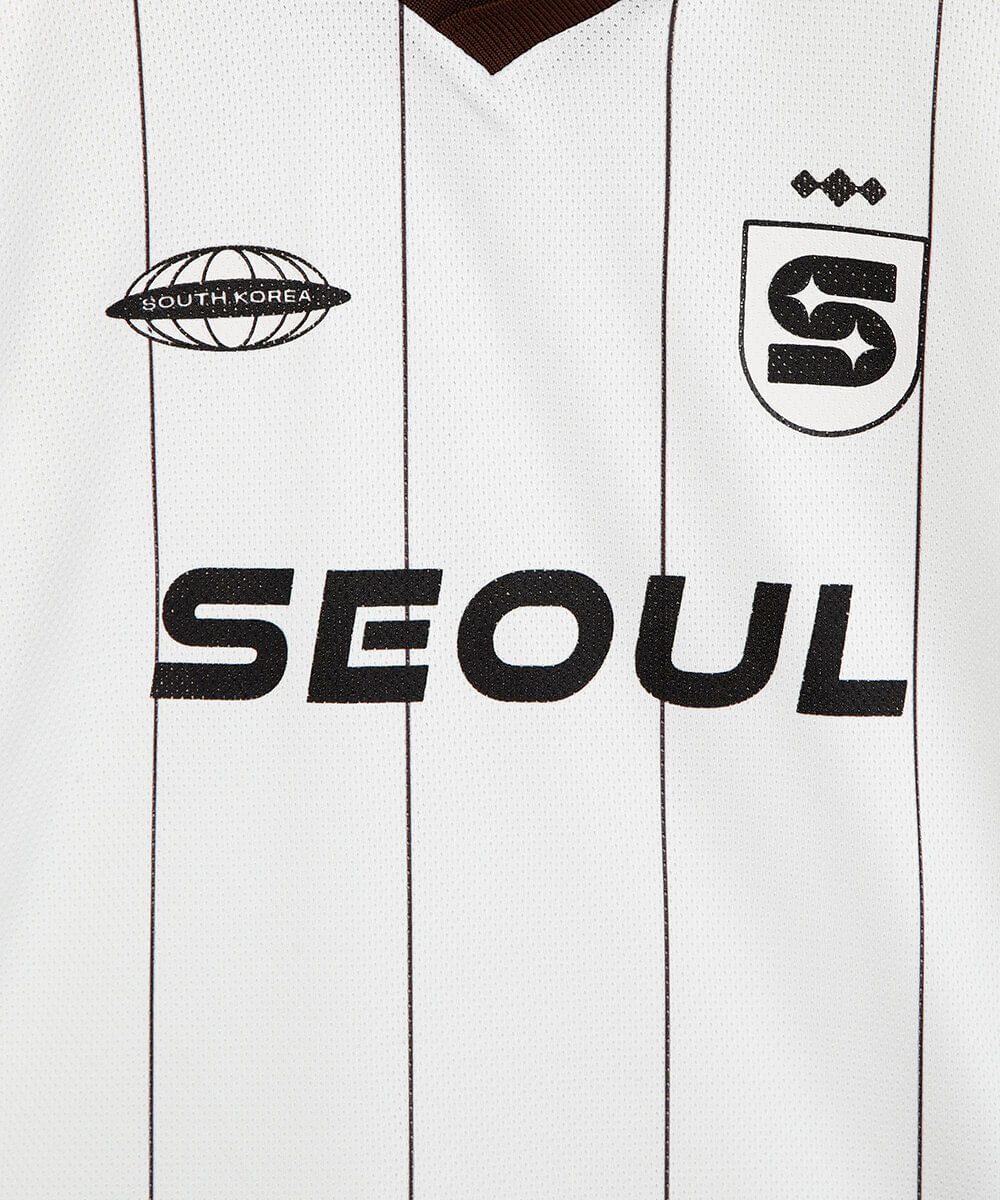 camiseta infantil esportiva listrada off white