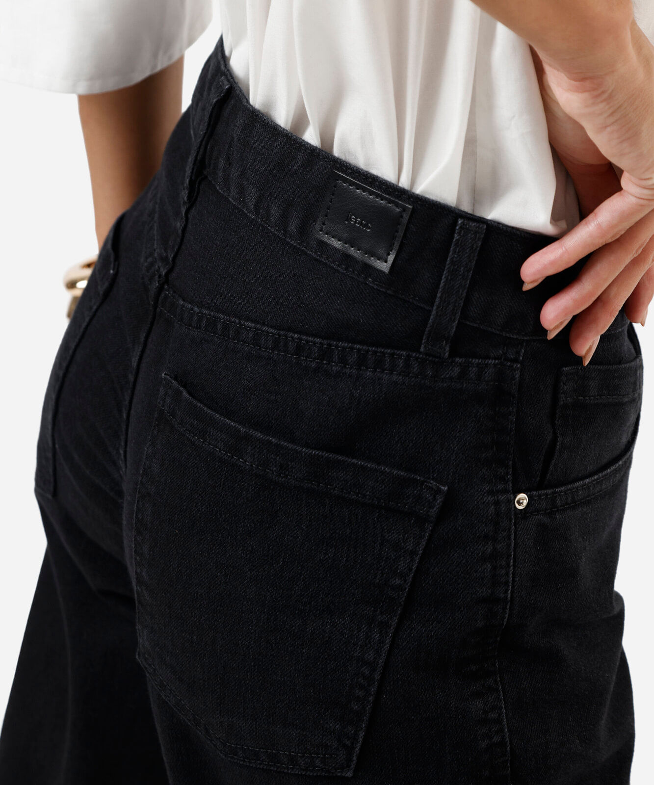 calça mom feminina jeans cintura alta preta