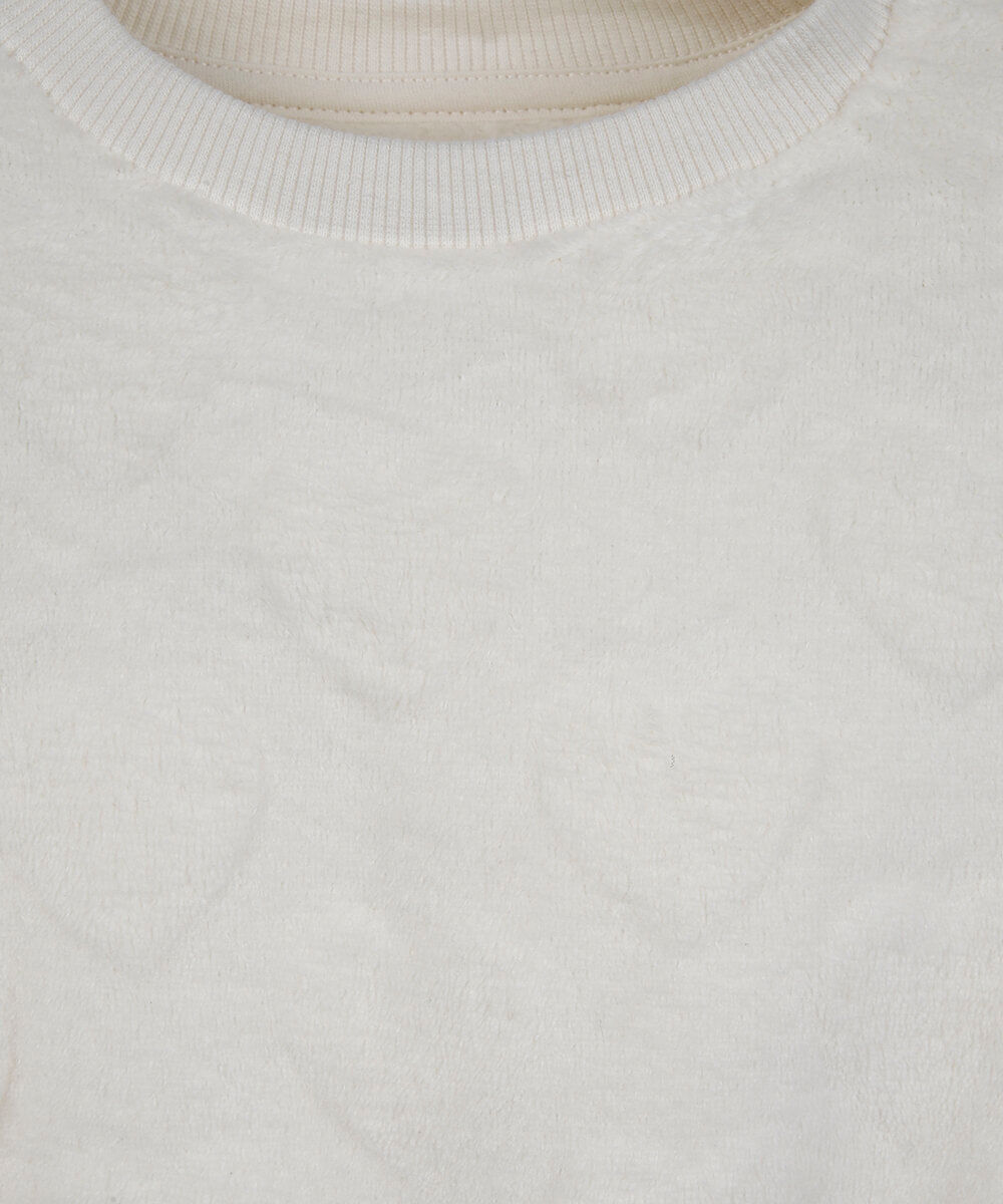 blusão infantil textura coração off white