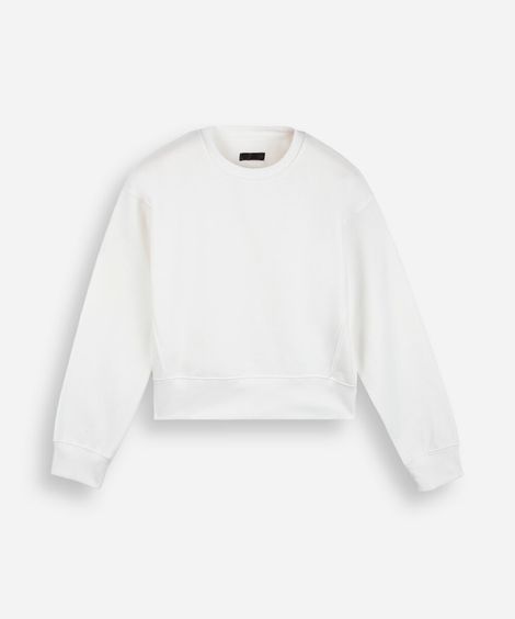 blusão juvenil de moletom com recorte off white