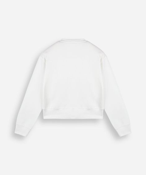 blusão juvenil de moletom com recorte off white