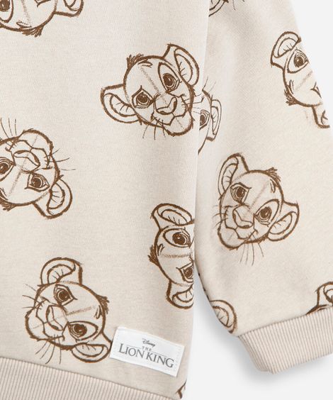 conjunto infantil de moletom rei leão bege