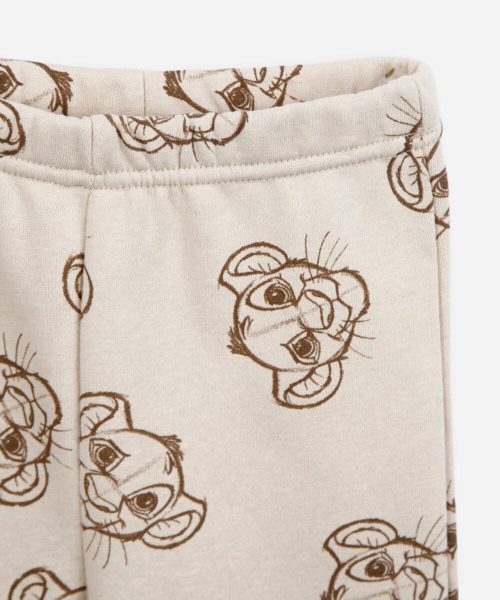 conjunto infantil de moletom rei leão bege