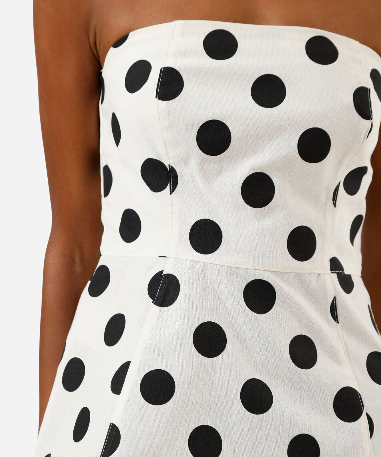 blusa peplum feminina sem alça poá off white