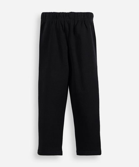 calça infantil recortes em moletom preta