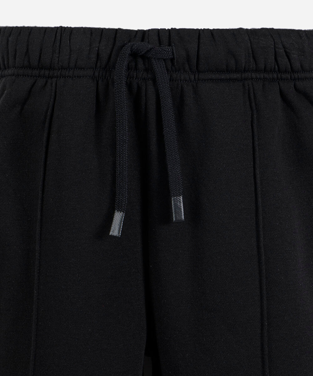 calça infantil recortes em moletom preta