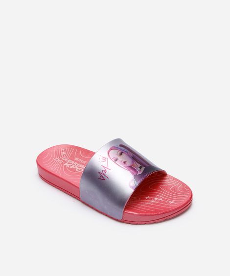 chinelo slide infantil guerreiras do k-pop hundrix gaspea rosa