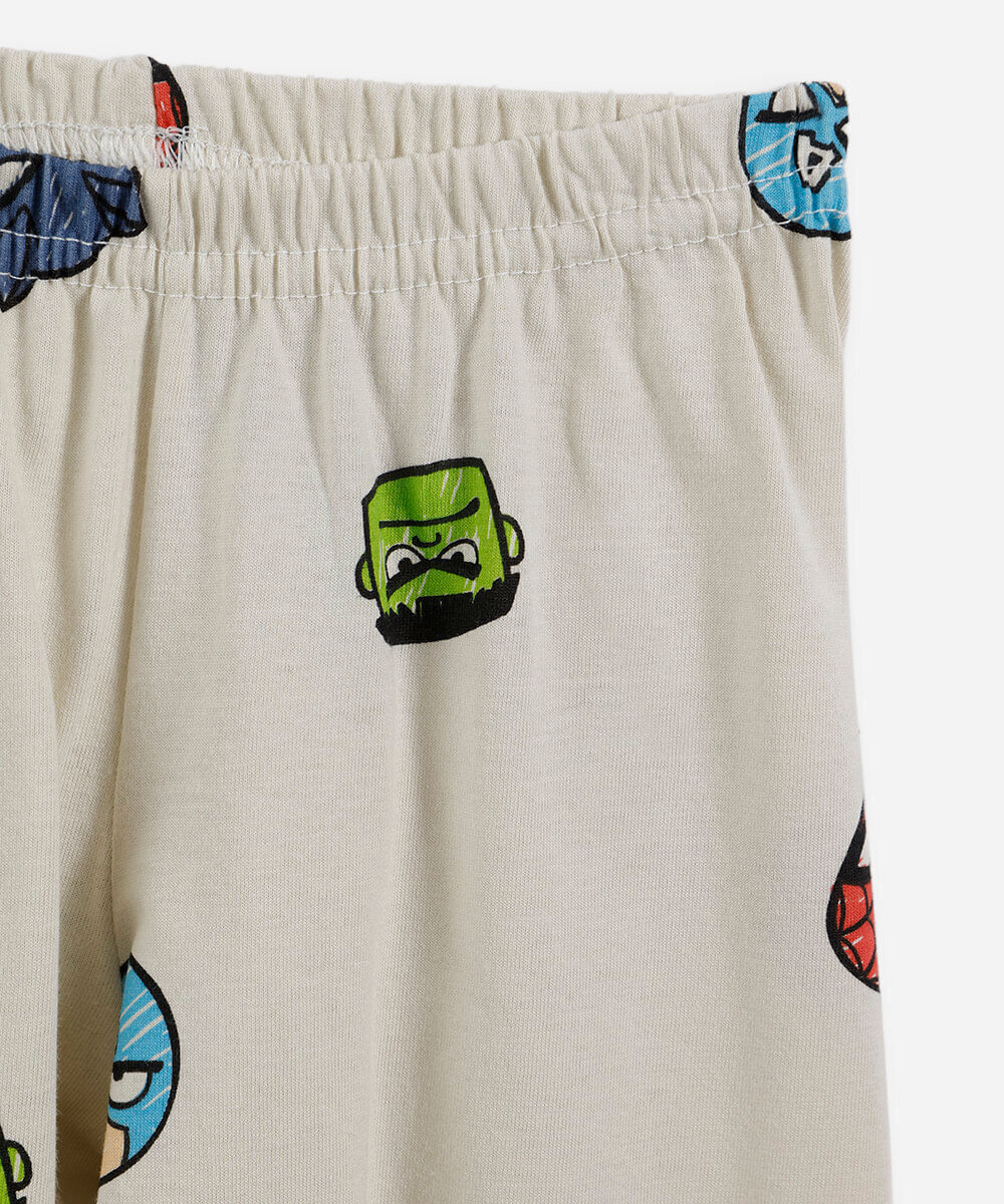 pijama longo infantil de algodão os vingadores bege
