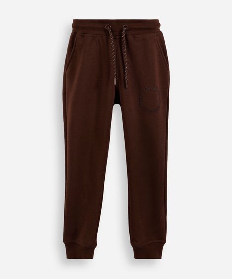 calça infantil em moletom jogger marrom