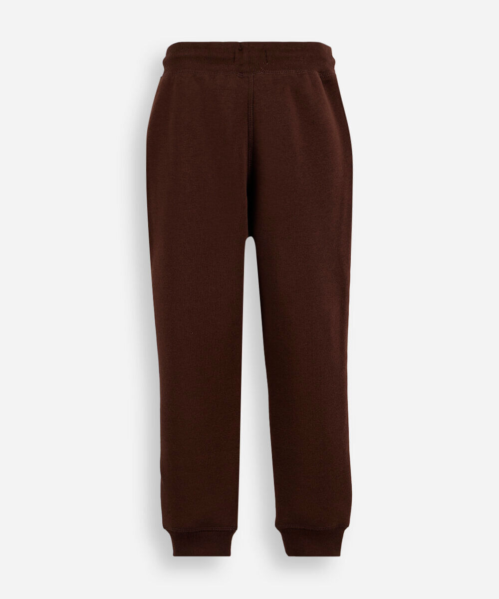 calça infantil em moletom jogger marrom