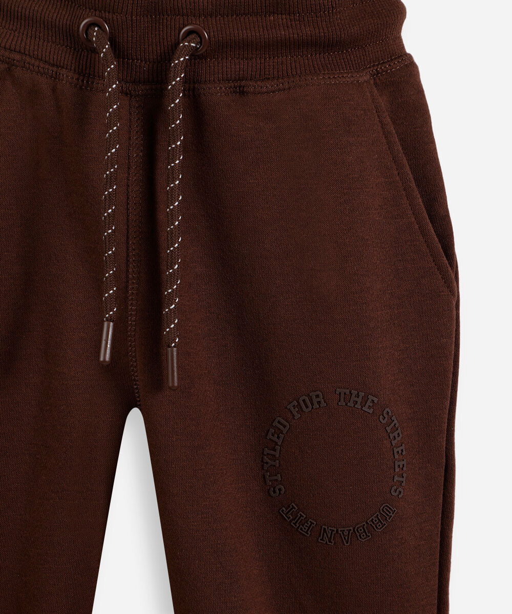 calça infantil em moletom jogger marrom