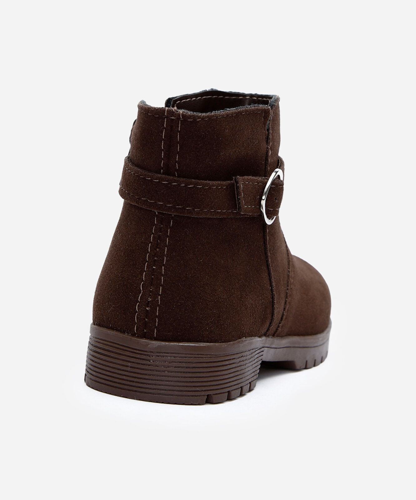 bota bebê com fivela de coração marrom