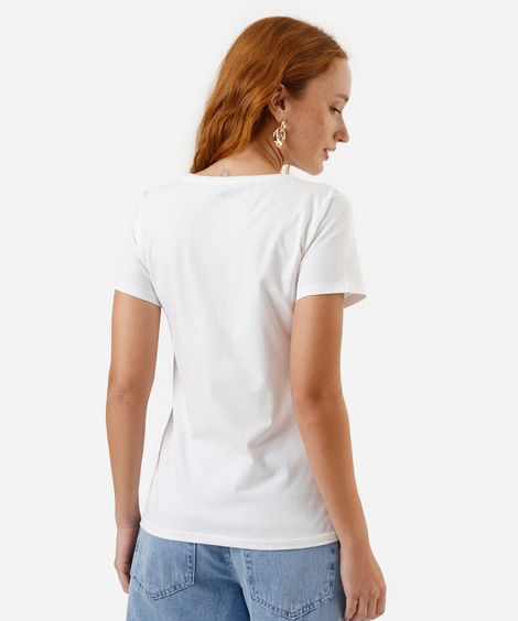 camiseta feminina stay pawsitive off white