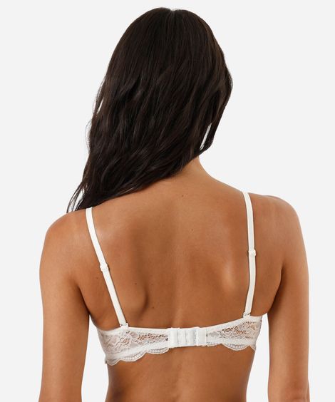 sutiã meia taça com alça removíveis e renda off white