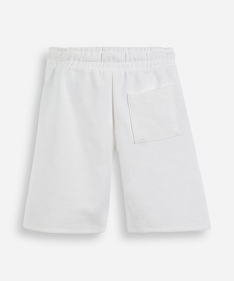 bermuda infantil de moletom com detalhe de friso off white