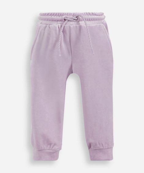 calça jogger infantil de push lilás