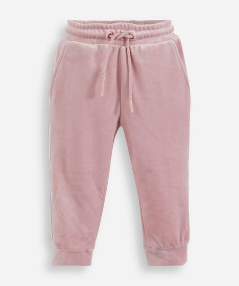 calça jogger infantil de push rosa