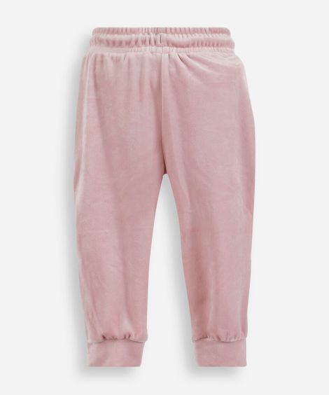 calça jogger infantil de push rosa