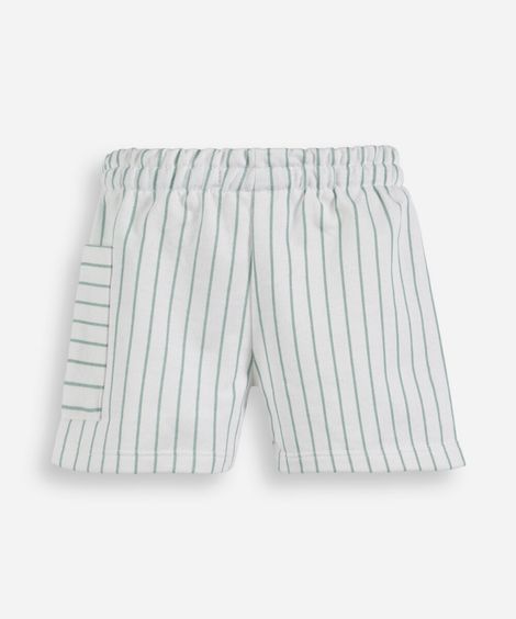 short infantil de malha listrado verde