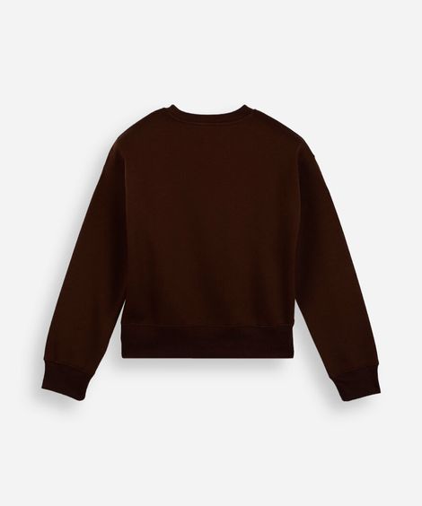 blusão juvenil de moletom com recorte marrom